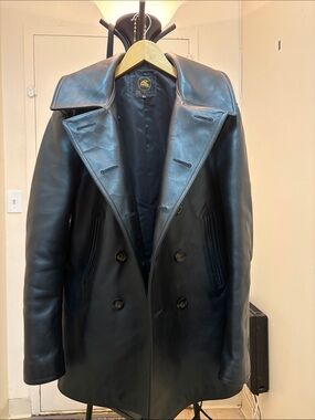 Schott NYC | Jackets & Coats | Schott 74n Leather Pea Coat Size 46